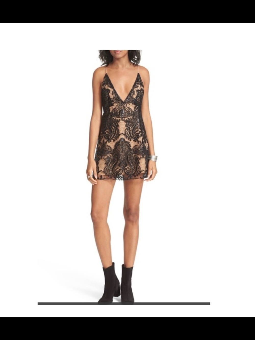 Free People Nite Shimmer Mini Dress NWT